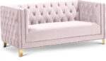 Michelle 66" Velvet Upholstered Loveseat - Image 6