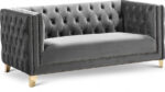 Michelle 66" Velvet Upholstered Loveseat - Image 2