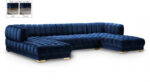 Gwen 143" Velvet Upholstered 3pc. Sectional - Image 4