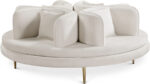 Circlet 72" Velvet Upholstered Roundabout Sofa - Image 4