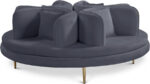 Circlet 72" Velvet Upholstered Roundabout Sofa - Image 2