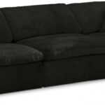 Cozy 119" Velvet Upholstered Overstuffed Fiber Filled Comfort Comfort 3pc. Modular Sofa