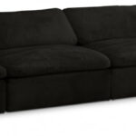 Cozy 158" Velvet Upholstered Overstuffed Fiber Filled Comfort Comfort 4pc. Modular Sofa