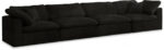 Cozy 158" Velvet Upholstered Overstuffed Fiber Filled Comfort Comfort 4pc. Modular Sofa