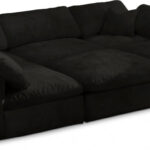 Cozy 119" Velvet Upholstered Overstuffed Fiber Filled Comfort Comfort 6pc. Modular Sectional