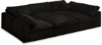Cozy 119" Velvet Upholstered Overstuffed Fiber Filled Comfort Comfort 6pc. Modular Sectional