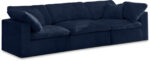 Cozy 119" Velvet Upholstered Overstuffed Fiber Filled Comfort Comfort 3pc. Modular Sofa - Image 3