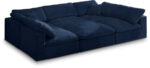 Cozy 119" Velvet Upholstered Overstuffed Fiber Filled Comfort Comfort 6pc. Modular Sectional - Image 3
