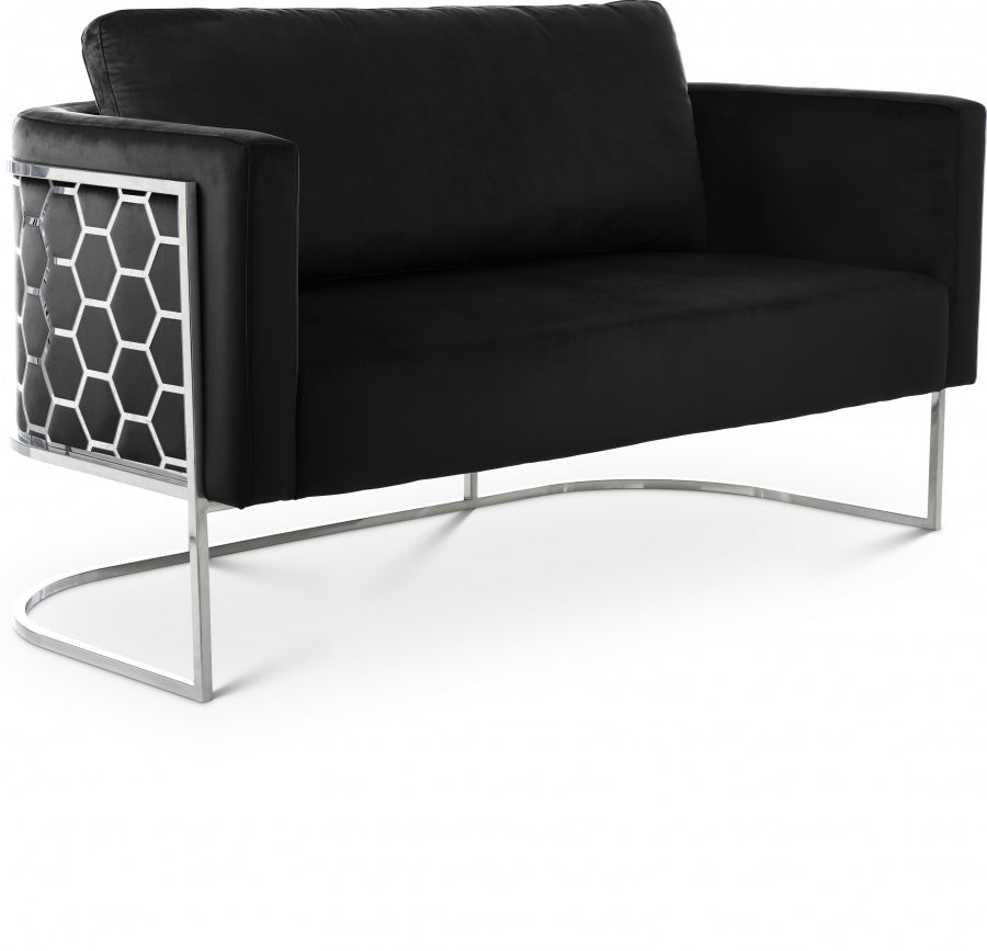 12779.jpg Casa 63.5" Velvet Upholstered Loveseat - Image 1