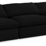 Serene 117" Linen Textured Fabric Upholstered Deluxe Comfort 3pc. Armless Modular Sofa
