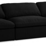 Serene 119" Linen Textured Fabric Upholstered Deluxe Comfort 3pc. Modular Sofa