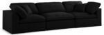 Serene 119" Linen Textured Fabric Upholstered Deluxe Comfort 3pc. Modular Sofa