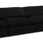 Serene 156" Linen Textured Fabric Upholstered Deluxe Comfort 4pc. Armless Modular Sofa