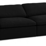 Serene 158" Linen Textured Fabric Upholstered Deluxe Comfort 4pc. Modular Sofa