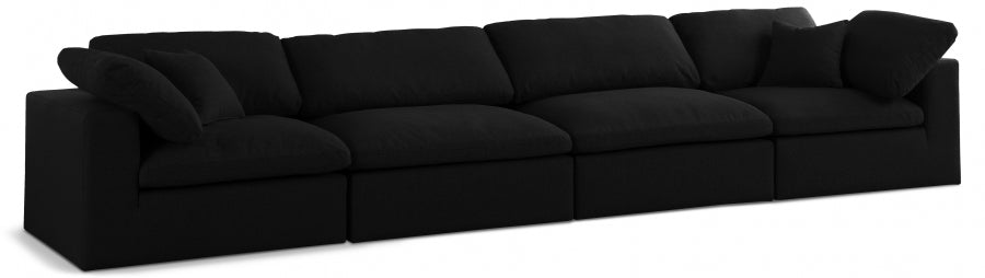 13147.jpg Serene 158" Linen Textured Fabric Upholstered Deluxe Comfort 4pc. Modular Sofa - Image 1