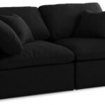 Serene 80" Linen Textured Fabric Upholstered Deluxe Comfort 2pc. Modular Sofa