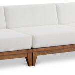 Rio 103.5" Off White Water Resistant Fabric Upholstered Outdoor Patio 3pc. Armless Modular Sofa