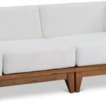 Rio 62" Off White Water Resistant Fabric Upholstered Outdoor Patio 2pc. Modular Loveseat