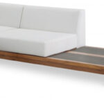 Rio 125" Off White Water Resistant Fabric Upholstered Outdoor Patio 4pc. Modular Sectional
