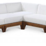 Rio 131" Off White Water Resistant Fabric Upholstered Outdoor Patio 7pc. Modular Sectional