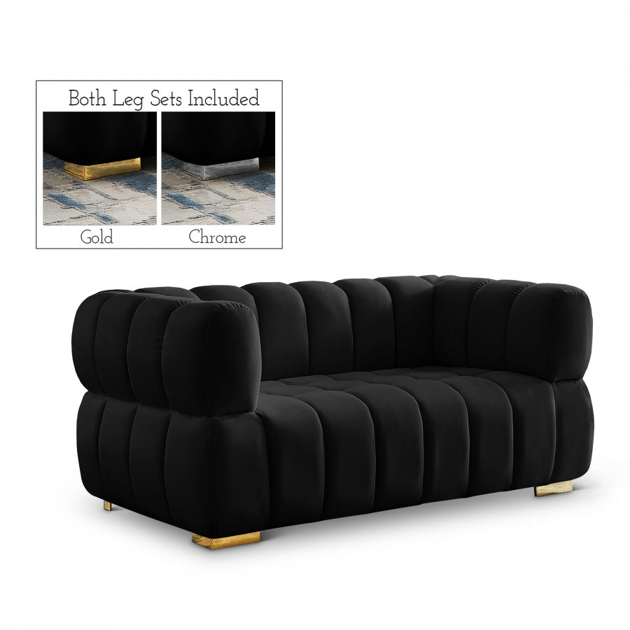 14094.jpg Gwen 68" Velvet Upholstered Loveseat - Image 1