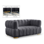 Gwen 68" Velvet Upholstered Loveseat - Image 2