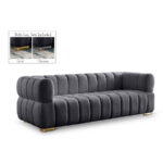 Gwen 91" Velvet Upholstered Sofa - Image 2