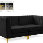 Alina 65" Velvet Upholstered 2pc. Modular Loveseat