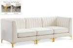 Alina 91" Velvet Upholstered 3pc. Modular Sofa - Image 5