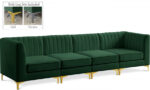 Alina 116.5" Velvet Upholstered 4pc. Modular Sofa - Image 4