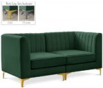 Alina 65" Velvet Upholstered 2pc. Modular Loveseat - Image 4