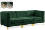 Alina 91" Velvet Upholstered 3pc. Modular Sofa - Image 4