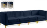 Alina 116.5" Velvet Upholstered 4pc. Modular Sofa - Image 3