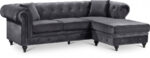 Sabrina 96" Velvet Upholstered Reversible 2pc. Sectional - Image 2