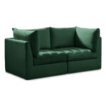 Jacob 66" Velvet Upholstered 2pc. Modular Loveseat - Image 4