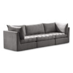 Jacob 103" Velvet Upholstered 3pc. Modular Sofa - Image 2