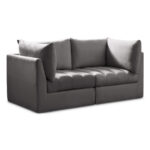 Jacob 66" Velvet Upholstered 2pc. Modular Loveseat - Image 2
