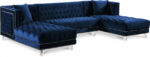 Moda 127" Velvet Upholstered 3pc. Sectional - Image 3