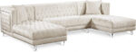 Moda 127" Velvet Upholstered 3pc. Sectional - Image 4