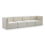 Quincy 126" Velvet Upholstered Comfort 4pc. Modular Sofa - Image 4