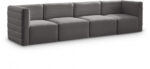 Quincy 126" Velvet Upholstered Comfort 4pc. Modular Sofa - Image 2