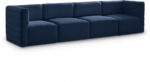 Quincy 126" Velvet Upholstered Comfort 4pc. Modular Sofa - Image 3