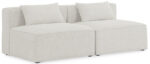 Cube 72" Fabric Upholstered 2pc. Armless Modular Loveseat - Image 3