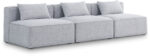 Cube 108" Fabric Upholstered 3pc. Armless Modular Sofa