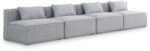 Cube 144" Fabric Upholstered 4pc. Armless Modular Sofa