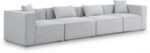Cube 144" Fabric Upholstered 4pc. Modular Sofa