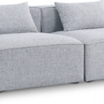 Cube 72" Fabric Upholstered 2pc. Armless Modular Loveseat