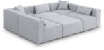 Cube 108" Fabric Upholstered 6pc Modular Sectional