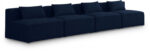 Cube 144" Fabric Upholstered 4pc. Armless Modular Sofa - Image 2