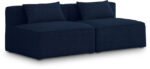 Cube 72" Fabric Upholstered 2pc. Armless Modular Loveseat - Image 2